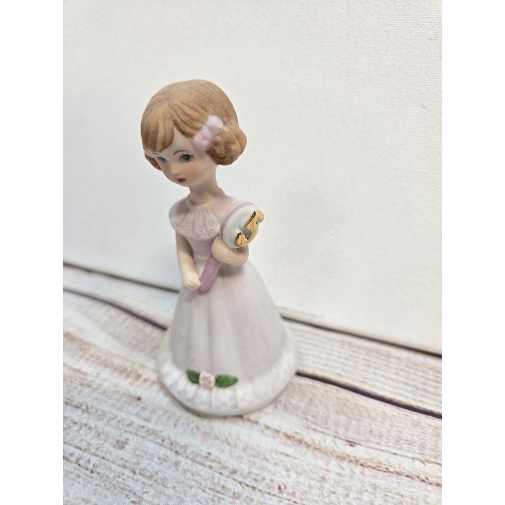 ENESCO Growing Up Birthday Girls Porcelain Figurine Age 5 Brunette Hair Tag box